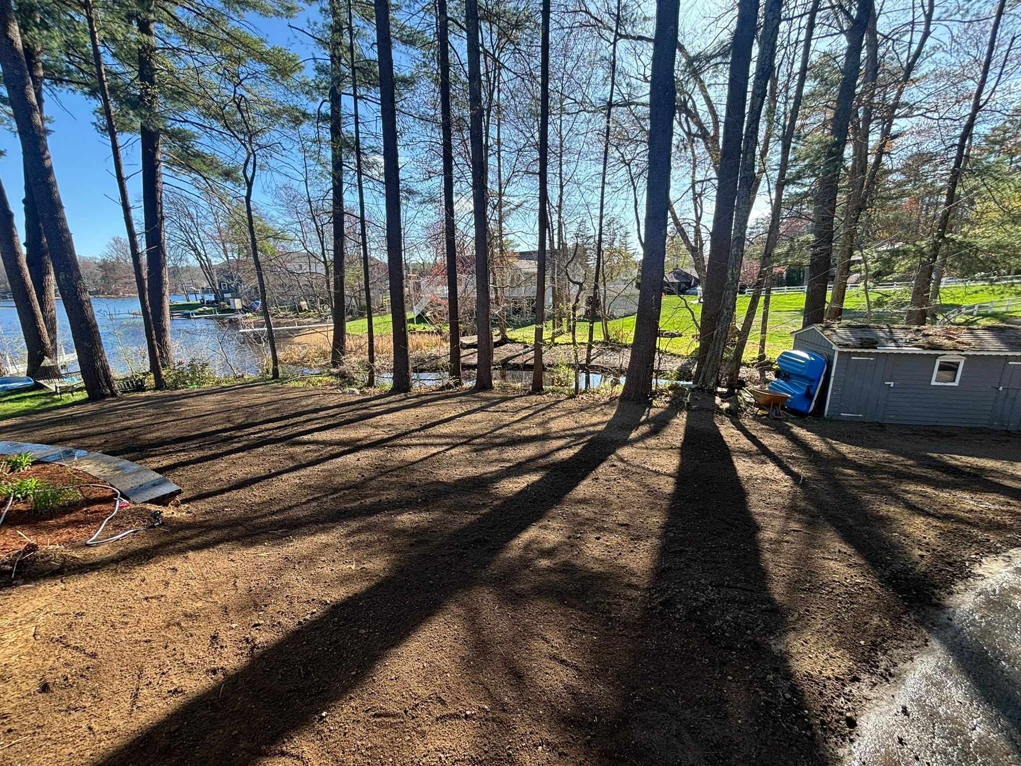 Fresh loam spread over restored drainage area